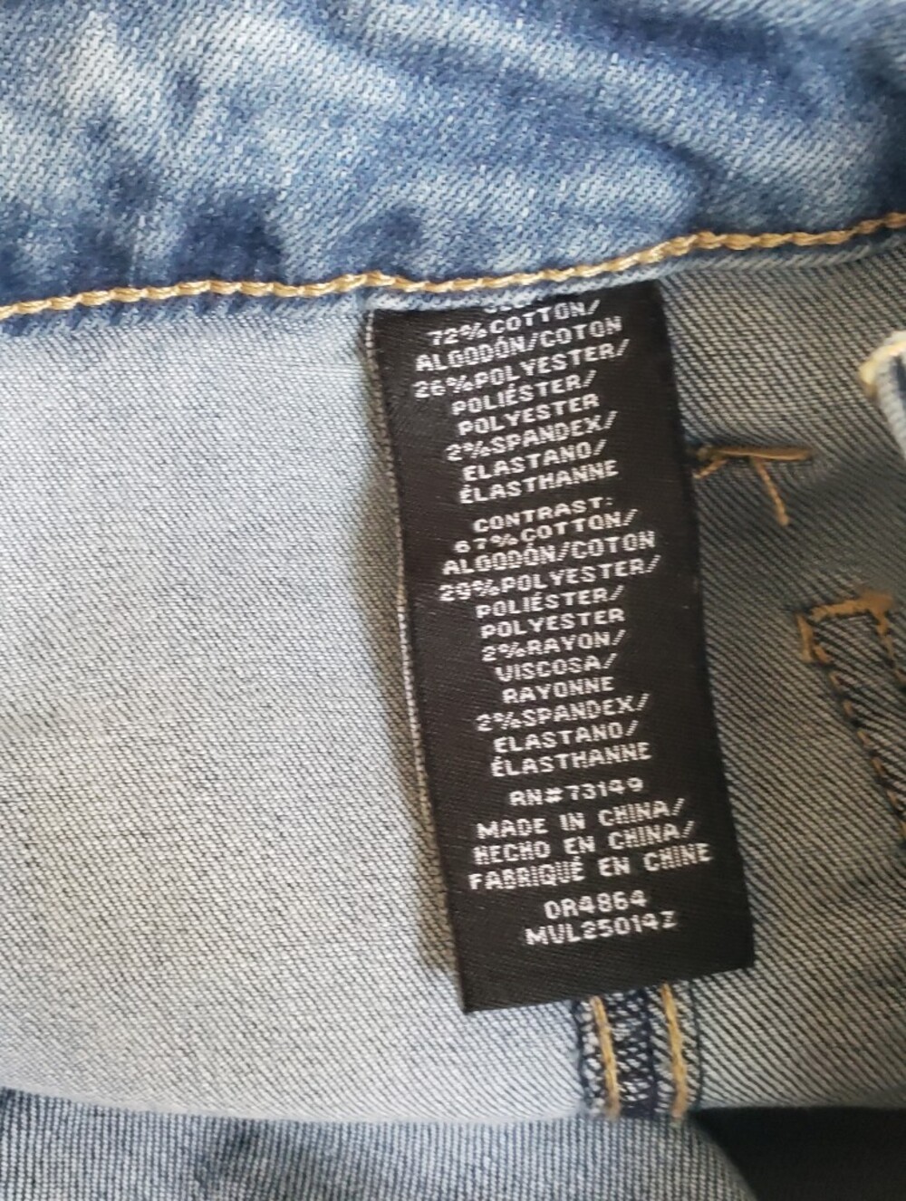 one 5 one Two-Tone Blue Patchwork Flare Jeans 20W Long - Picture 10 of 12
